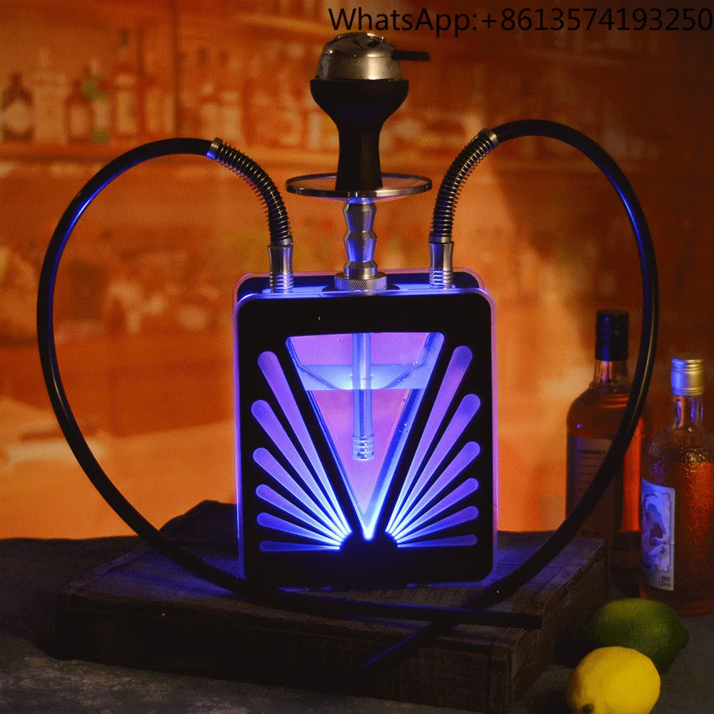 

Arabic Hookah Double-hose LED Bar Hookah Cross-border Supply Electronic Hookah Shisha Kit