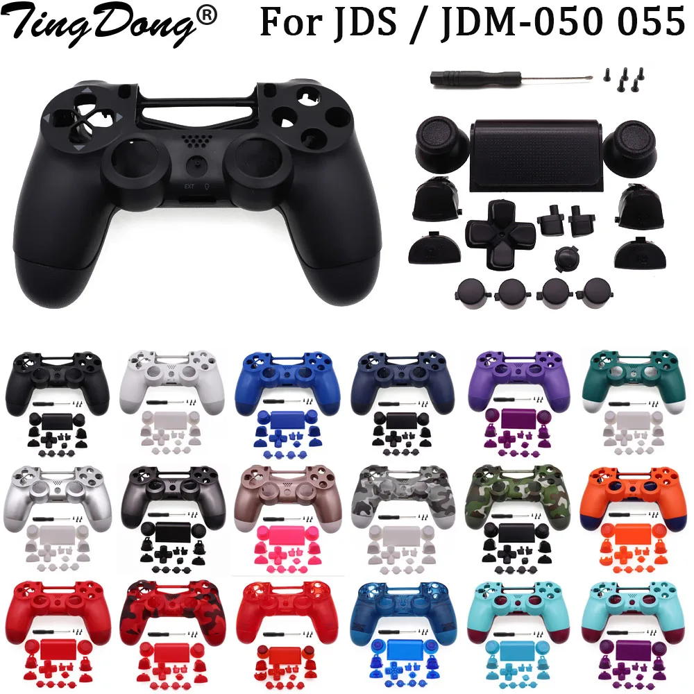 Full Plastic Hard Shell + Buttons Mod Kit For JDS JDM-050 055 For PS4 5.0 Controller Housing Cover Case