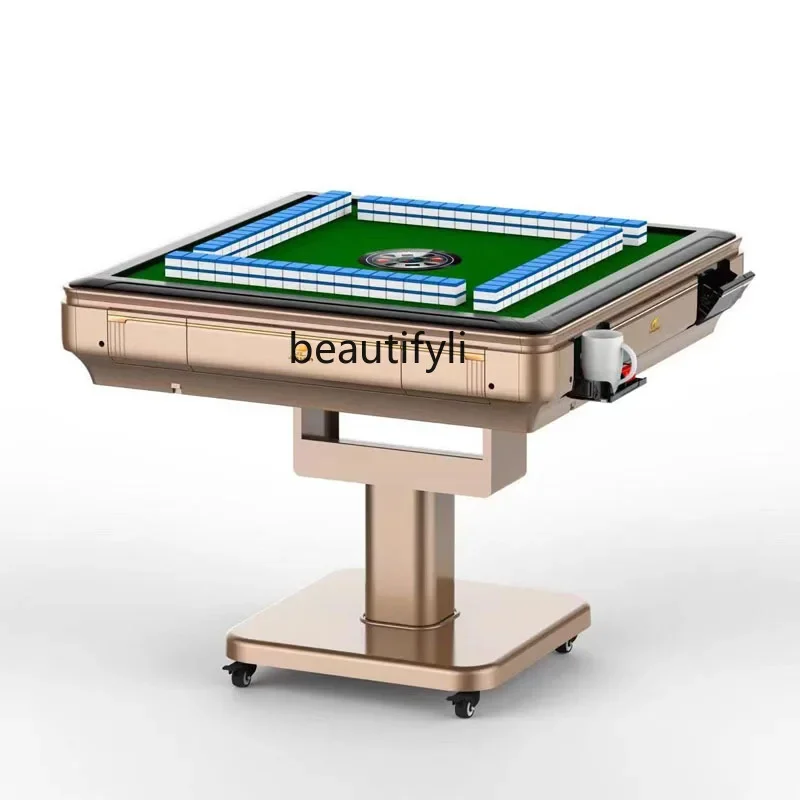 ss newFolding Mahjong Machine Automatic Dining Table Dual-Use Mahjong Table Mute Bass with Universal Wheel Machine