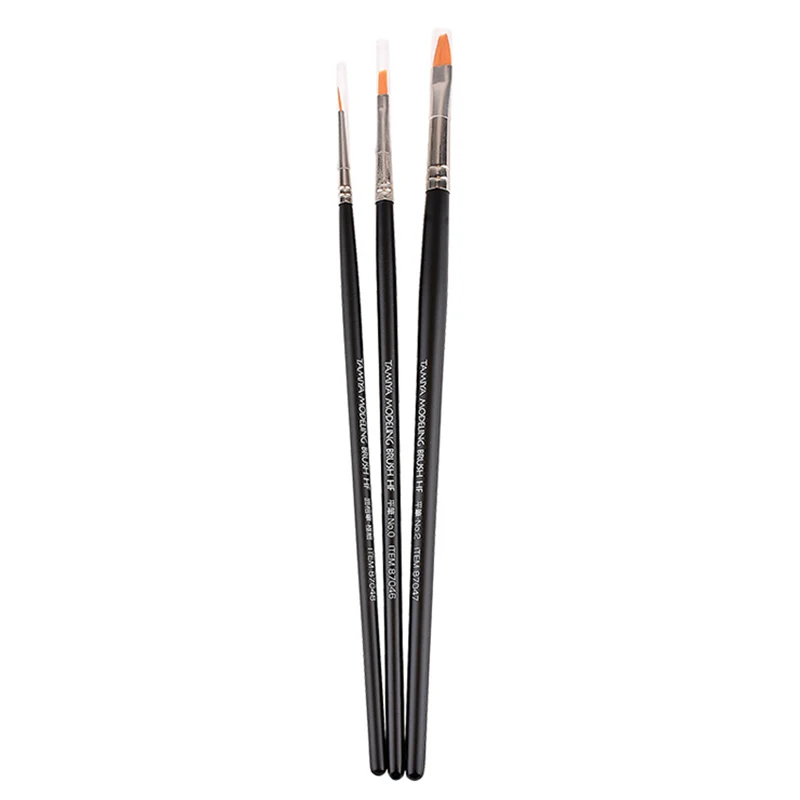 TAMIYA 87066/87067 Modeling Brush HF 3PCS Coloring Paint Pen Model Basic Line Drawing Face Brush Set Pointed Brushes Craft Tools