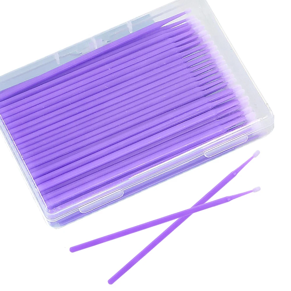 100 teile/schachtel MicroBrush Applikator Wimpern Reinigung Pinsel Lash Verlängerung Individua Werkzeug Für Wimpern Entfernen Tupfer Zubehör