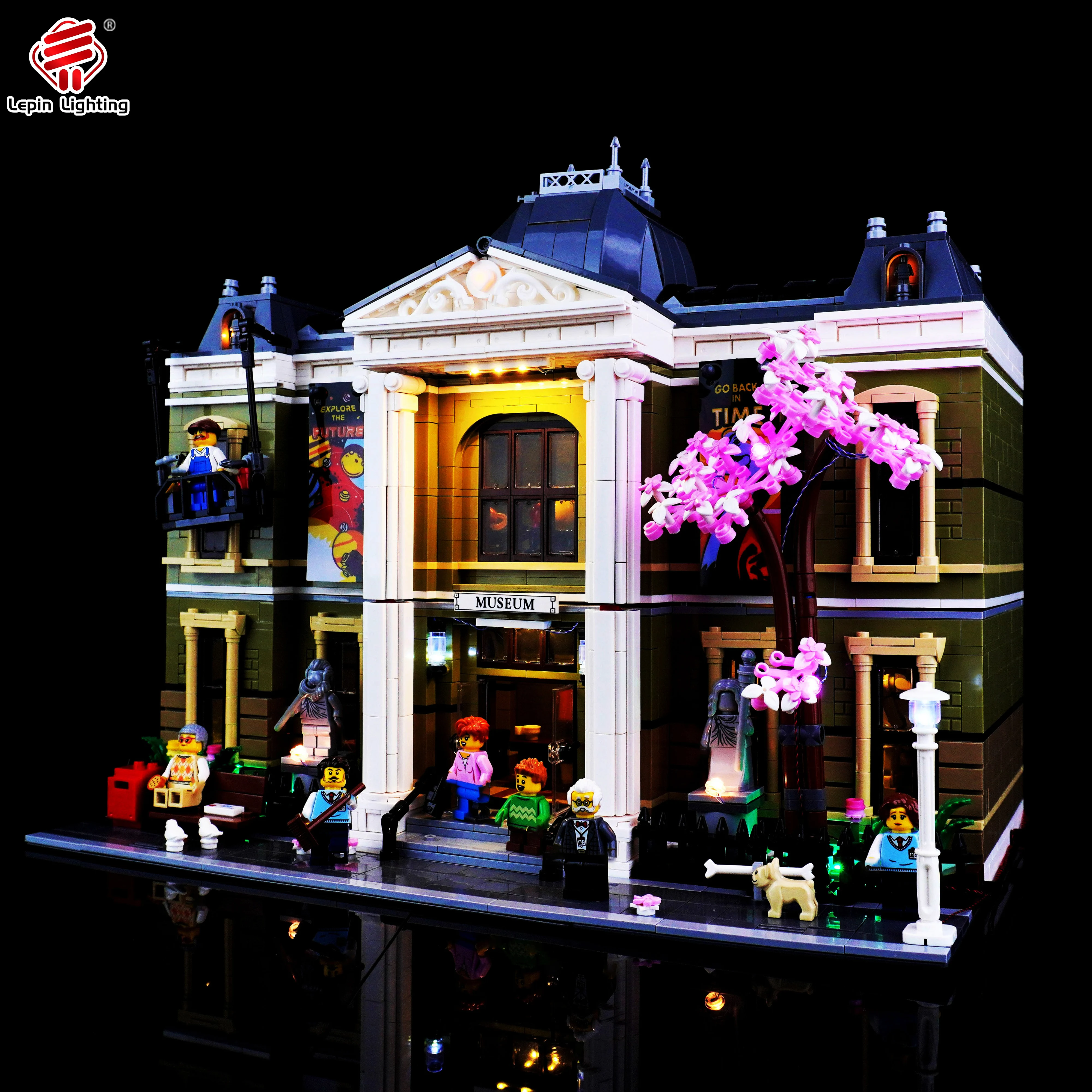 Kit di illuminazione a LED compatibile con il set di luci decorative Street View per edifici modulari del Museo della Storia Naturale 10326 (solo luci)