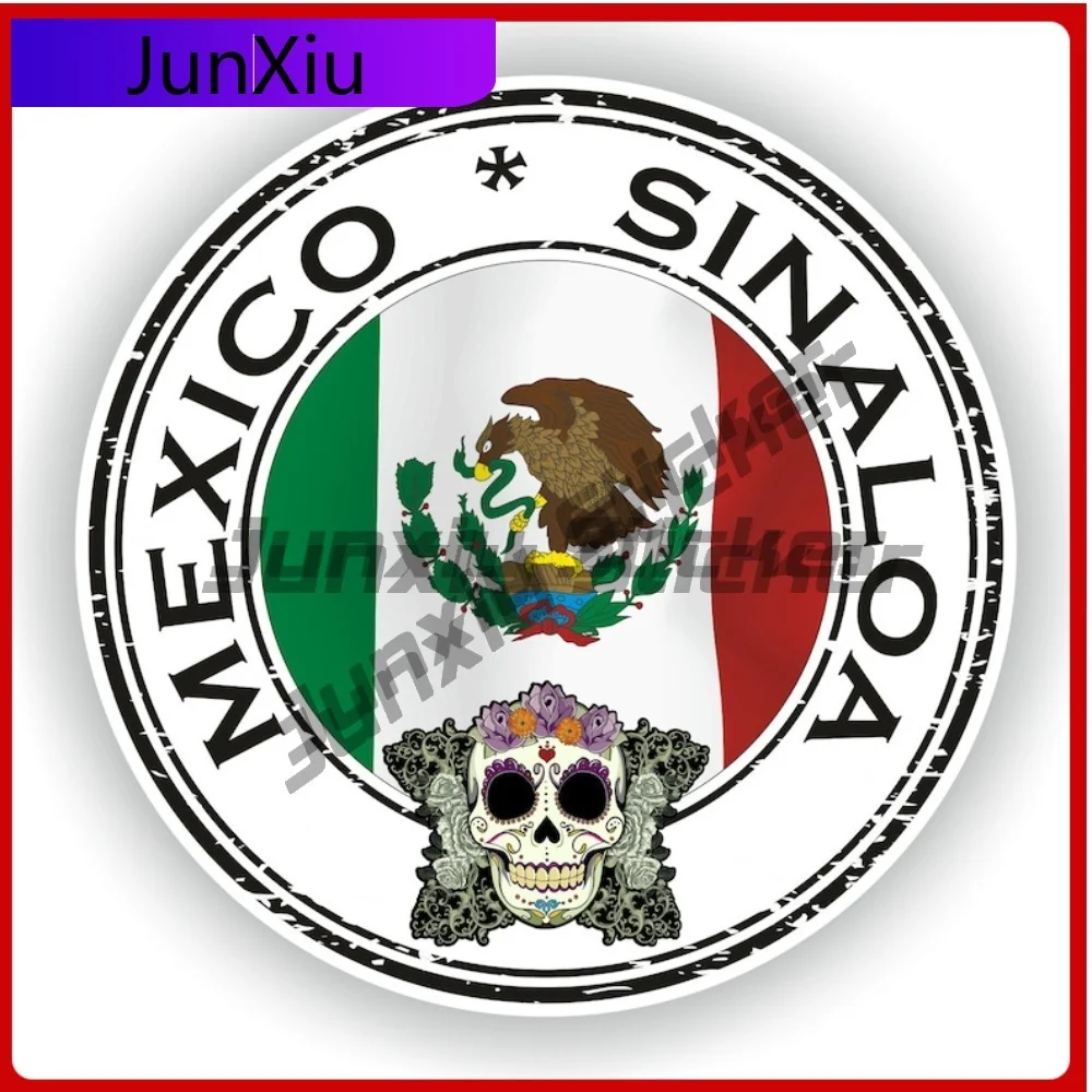 

Sinaloa Mexico Seal Sticker Round Flag Decorative Vinyl Decal Waterproof for Scratch-Proof Accessories
