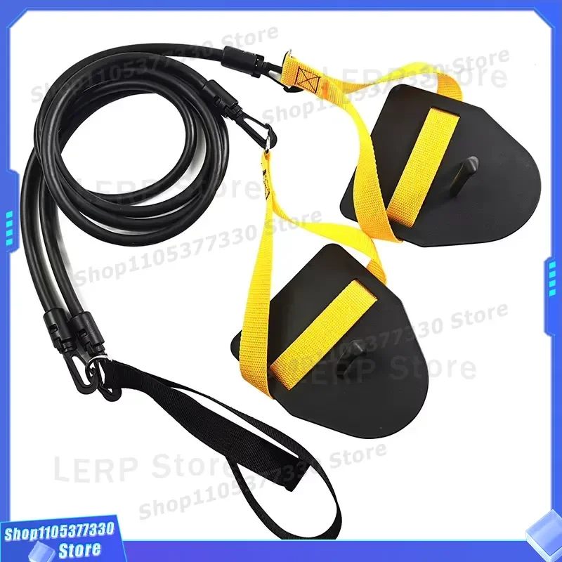 Upper Body Strength Trainer Dry Ground Resistance Belt with Hand Paddle for Arm Muscle Building Fitness Exercise Equipment