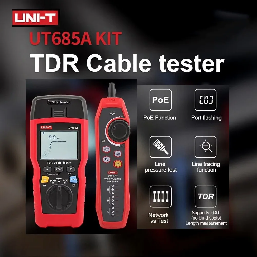 UT685A For TDR Cable Tester Network Wire Locator With For PoE Length Fault Distance Detection Port Flashing And NCV Voltage Trac