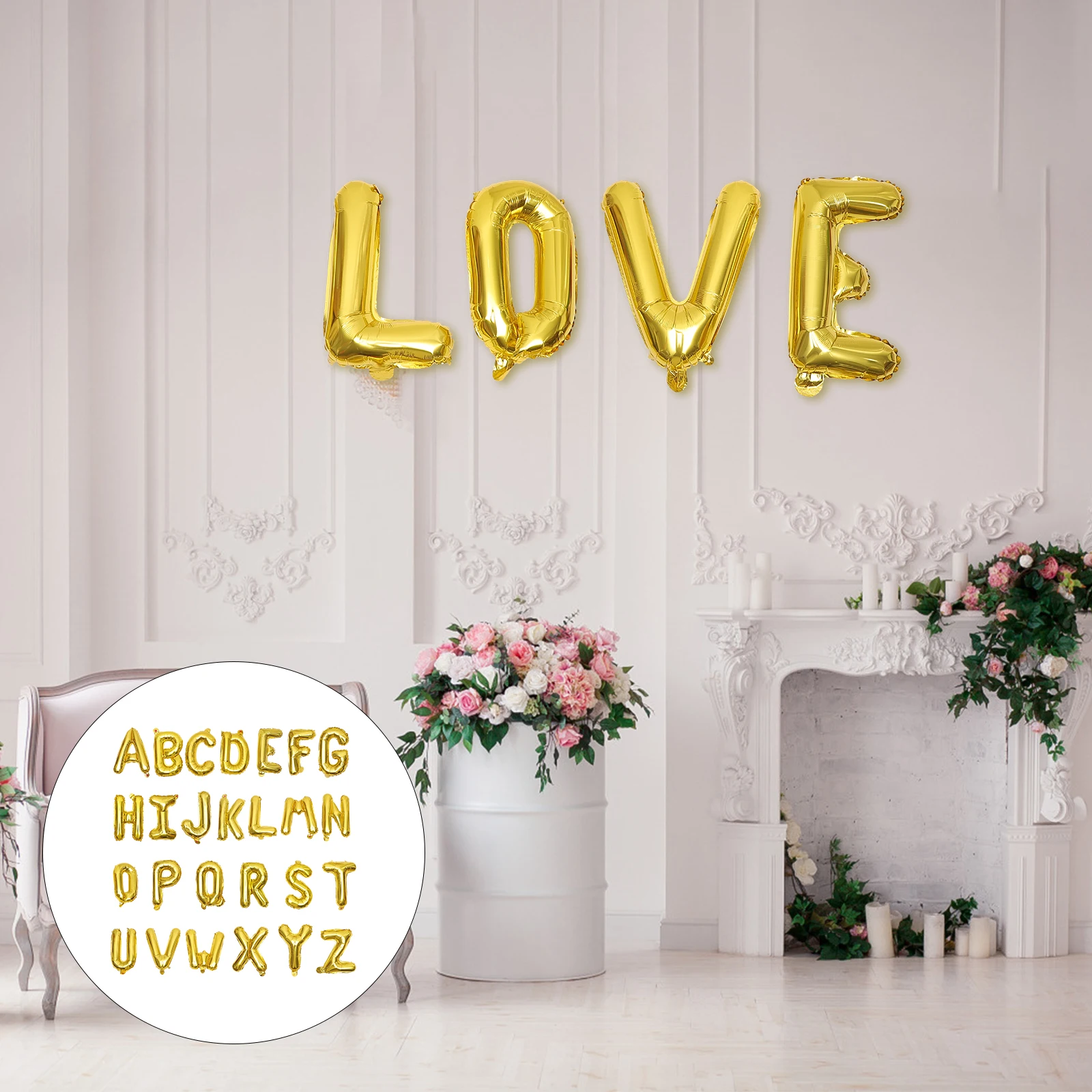 

16inch Golden Alphabet Foil Balloons A-Z for Wedding Birthday Decorations Alphabet Foil Balloons