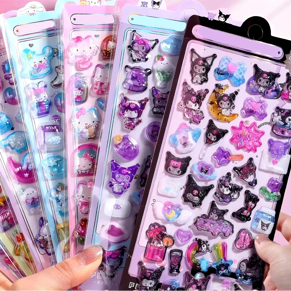 漫画サンリオキャラクタークロミマイメロディ3D立体エンボス発光ステッカーかわいいクリエイティブDIYデコレーションステッカー