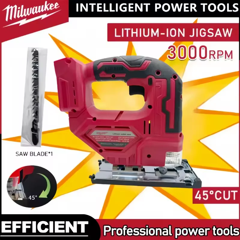 

100% NEW original Milwaukee 3000RPM Brushless Curve Saw Cordless Electric Jig Saw Portable Adjustable Woodworking Power Tool