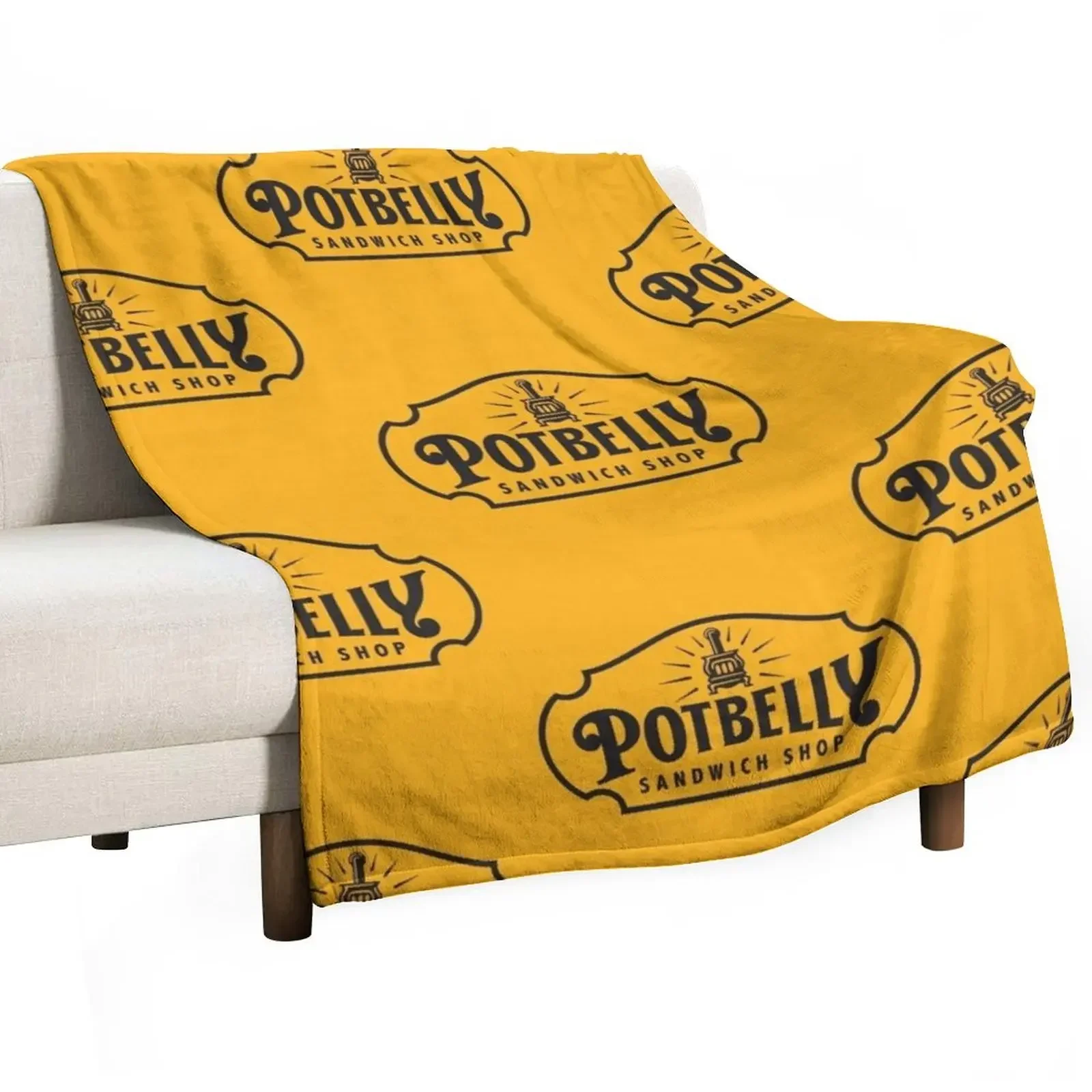 Resto Potbelly Sandwich Throw Blanket Plaid on the sofa valentine gift ideas Warm Nap Blankets