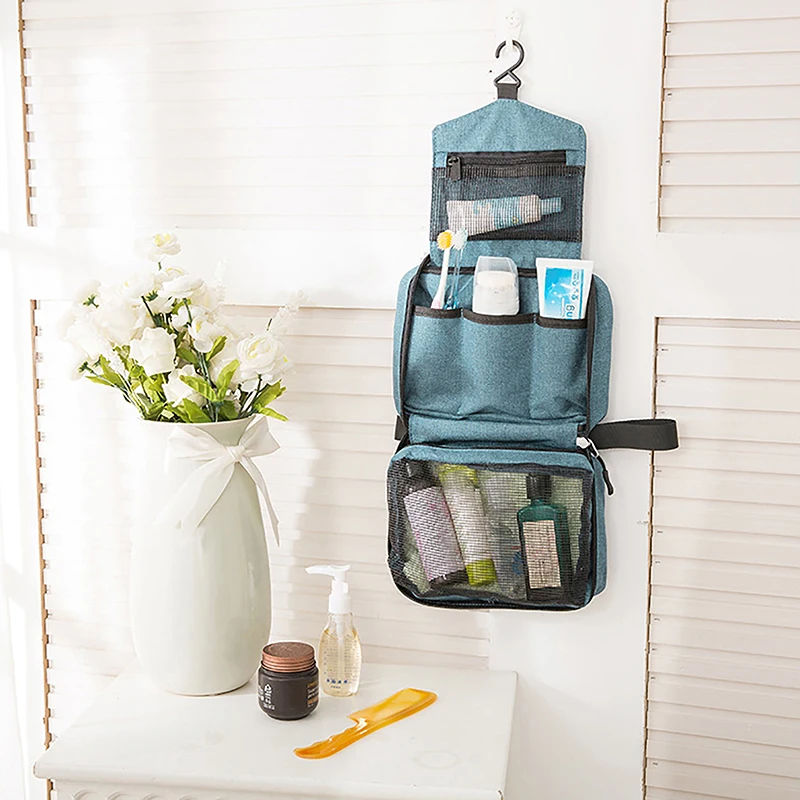 Bolsa de aseo colgante organizadora de viaje, bolsa de higiene de gran capacidad, organizadores de baño, bolsa de lavado plegable multifunción Unisex