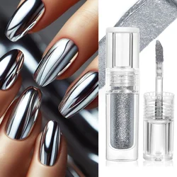 Silver Gold Semi-Solid Magic-Mirror Nail Glitter Powder Metallic Effect Nail Art Dust Gel Polish Chrome Manicure Nail Decoration