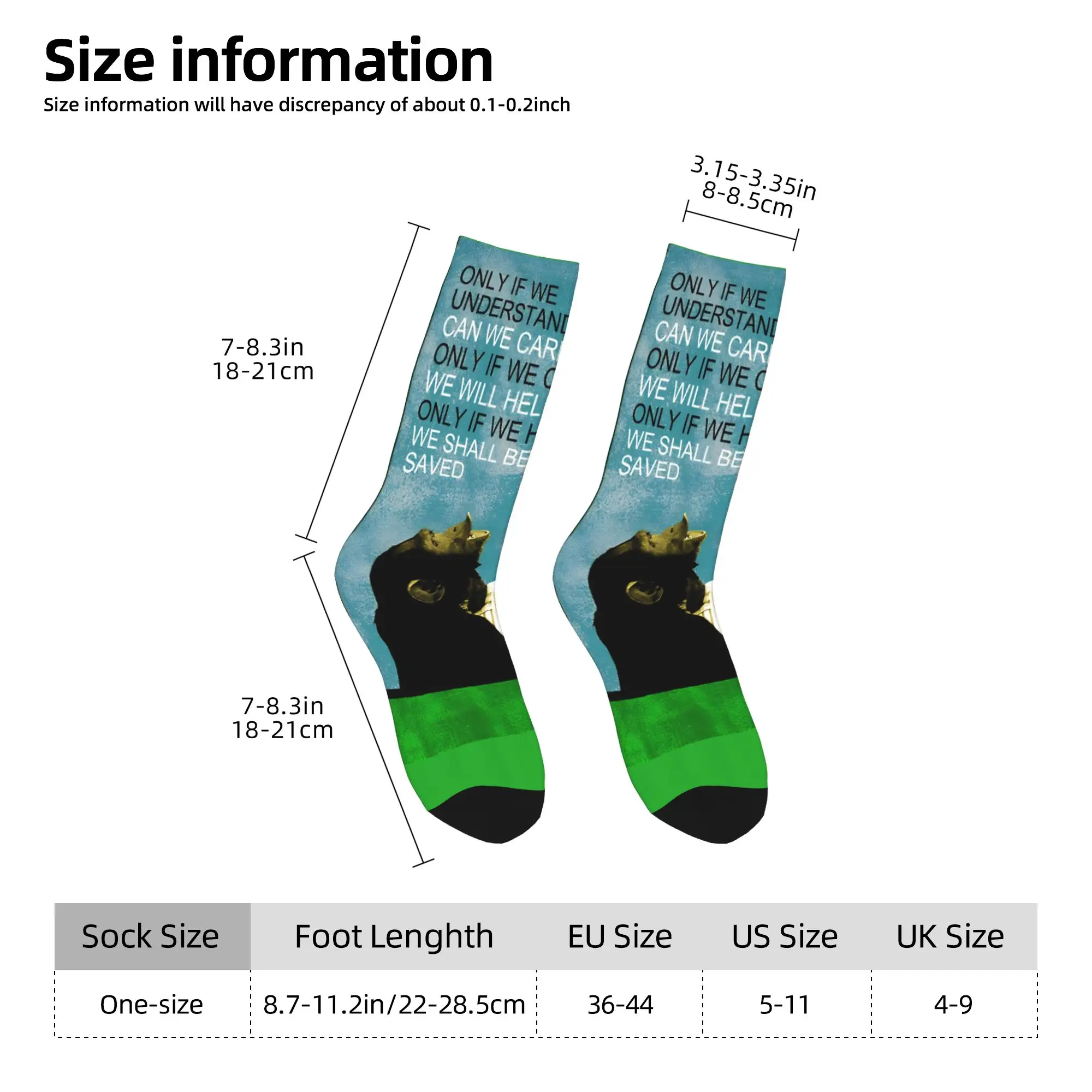 Jane Goodall Quote Biology Primatology Stockings  Korean Socks Men's High Quality Socks Spring Cycling Graphic Non Slip Socks