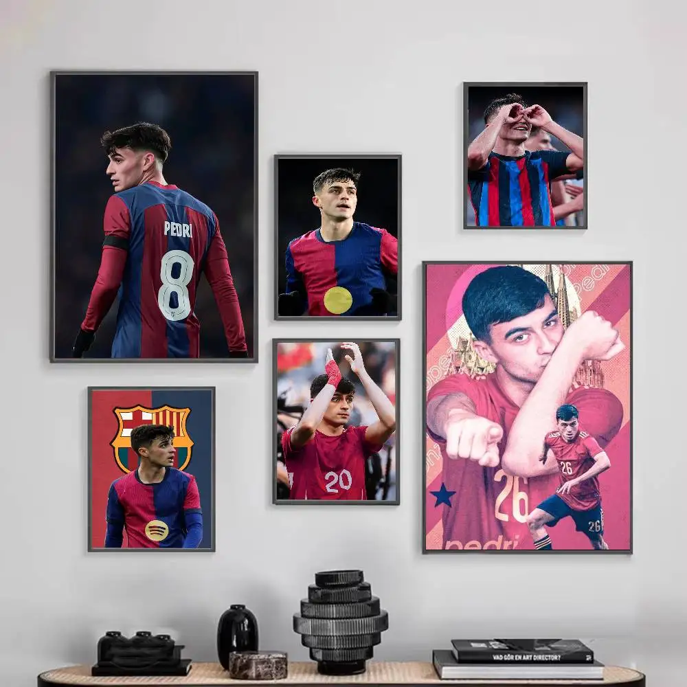 Football Barcelona P-Pedri 8 Poster HD Quality Wall Art Retro Posters For Home Room Wall Decor Self Adhesive