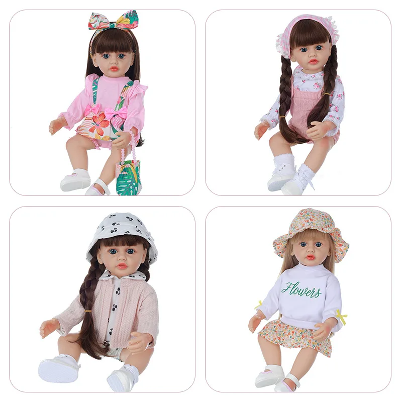 55 cm gesimuleerde baby, 22-inch schattige wedergeboortepop, volledig zacht rubber Kalmeren emoties kinderspeelgoed