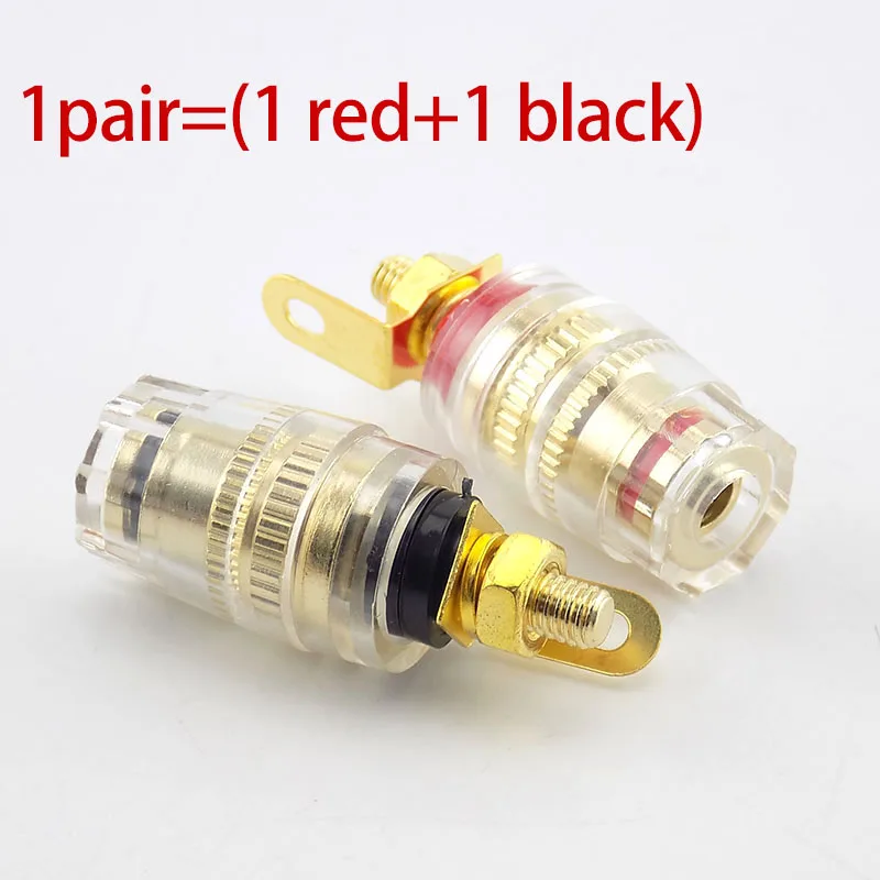 1pair 2pcs Banana Plug Connector 4mm Thread Medium Amplifier Speaker Spade Terminal Binding Post Banana Socket Connector 33MM B4