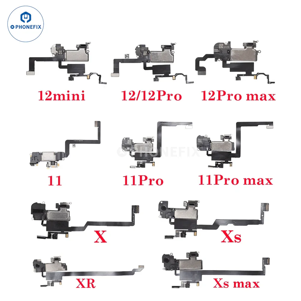 Earpiece Speaker with Proximity Sensor Cable for iPhone X 11 12 Pro Max Replacing Damaged Broken or Faulty Ear Speaker Parts