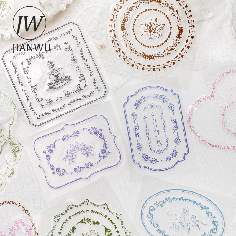 JIANWU Vintage Plant Flower Vine Border Landscape Material Collage Scrapbooking PET Sticker Creative DIY Journal Stationery