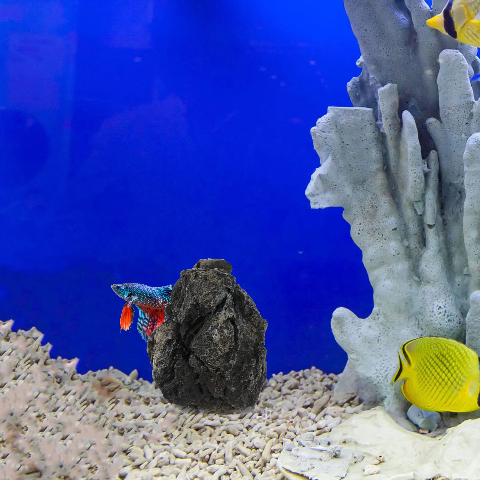 

Water Tank Stone Decoration Resin Landscaping Ornament Realistic Aquarium Decor For Fish Tank Terrarium Simulation Rock