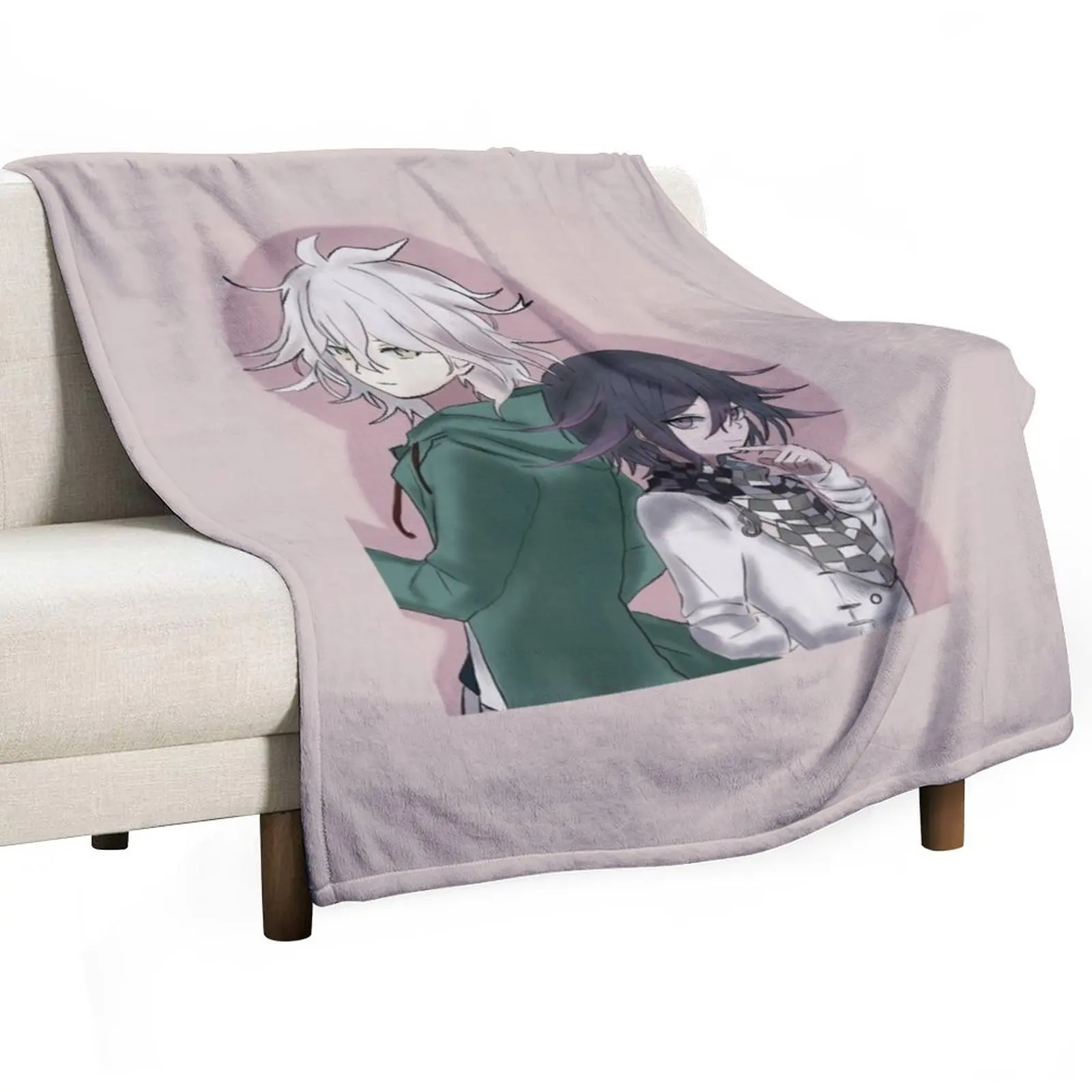 

Komaeda Nagito and Kokichi Throw Blanket Hairys Extra Large Throw wednesday Plaid on the sofa Blankets
