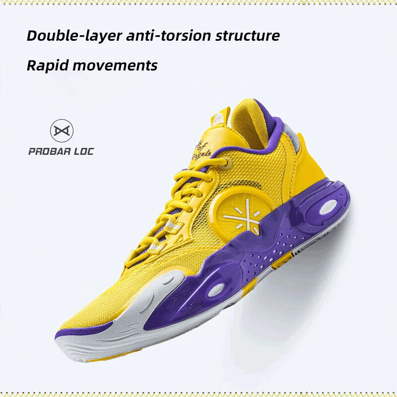 أحذية Li-Ning الرجالية Wade All City 12 الاحترافية لكرة السلة، أحذية رياضية ثابتة يمكن ارتداؤها للاستخدام الداخلي والخارجي ABAU015