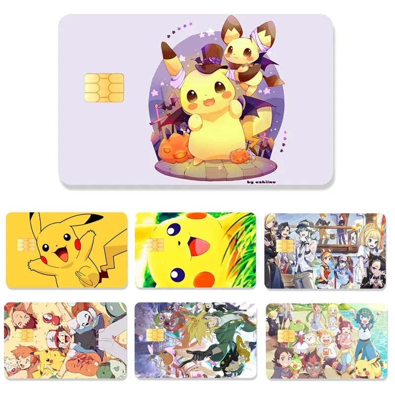 Pikachu Pokemon PVC Non Fading Sticker Film Skin Protection Chip for Credit Card Debit Card Front