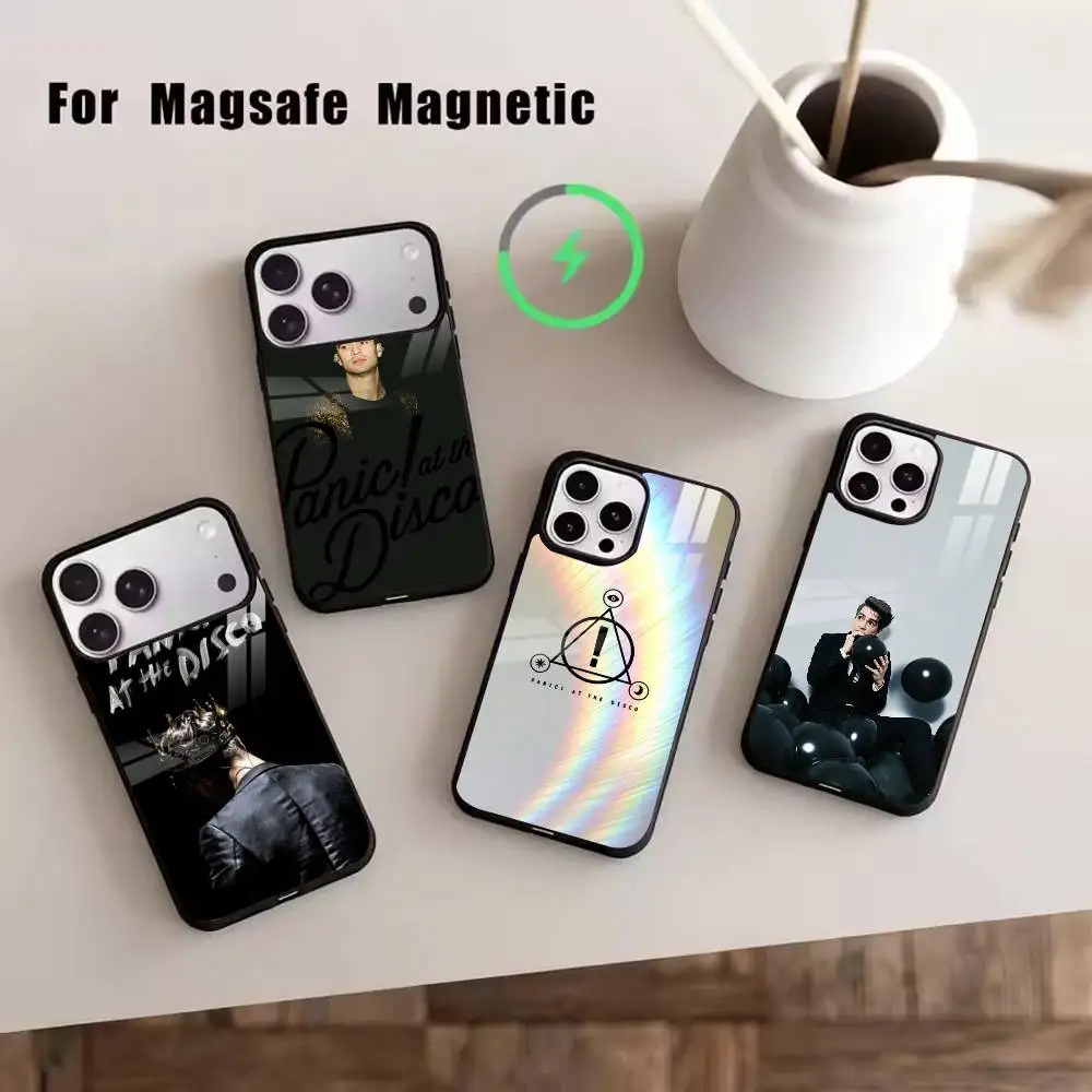 

P-Panic! At The Disco Phone Case For iPhone17,16,15,14,13,12,11 Plus,Pro Magnetic For Magsafe Wireless Charging