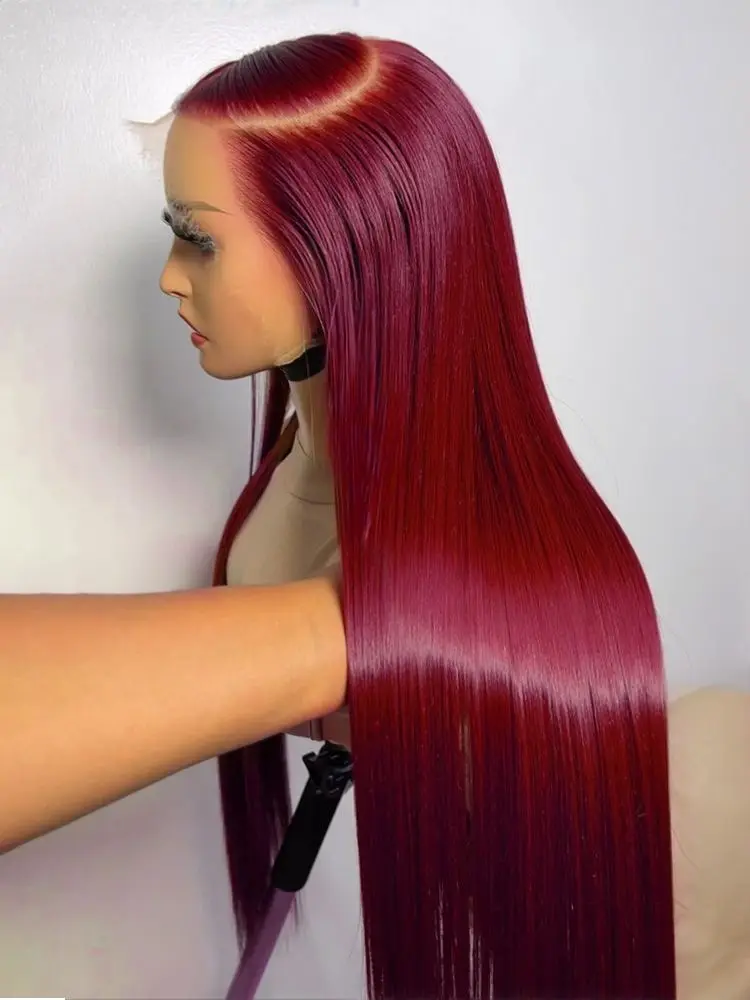 

Бордовый 13x6 HD Парики из натуральных волос на кружеве Прямые винно-красные 13x4 Парики из натуральных волос на кружеве 99J Цветной парик из человеческих волос 200%