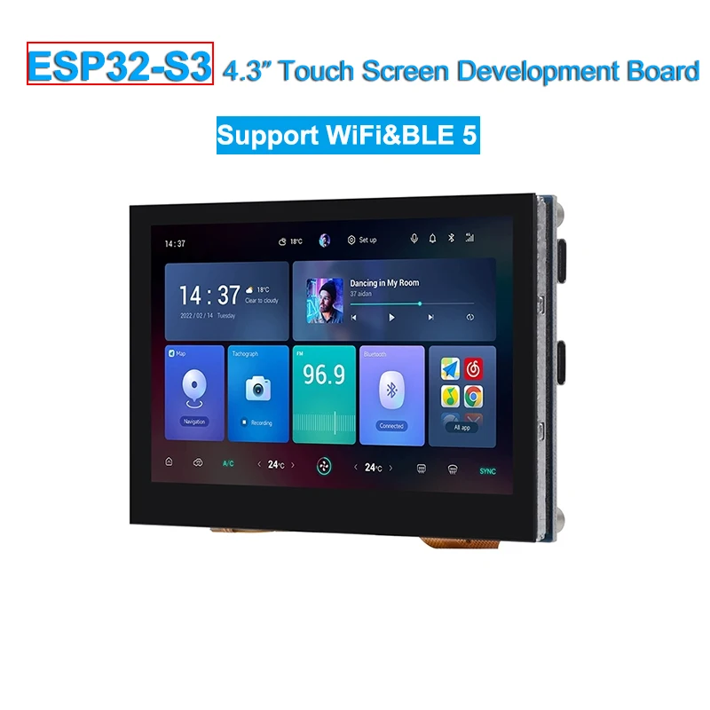 Waveshare ESP32-S3 4.3inch LVGL GUI Capacitive Touch Display Development Board 800×480 Touchscreen compatible for Arduino IDE