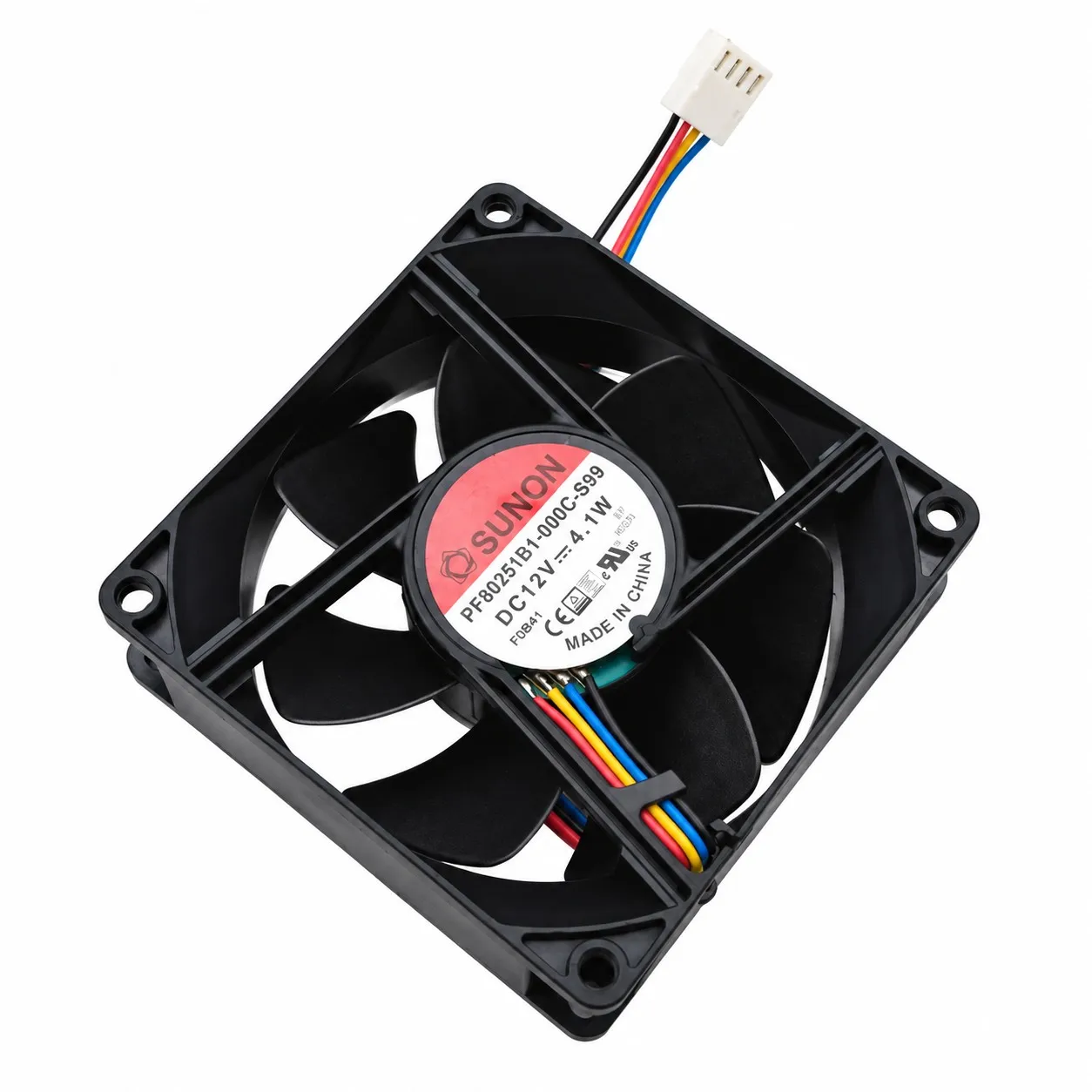 PF80251B1-000C-S99 Server Cooling Fan 80x80x25mm 8025 12V 4.1W 4800RPM PWM 4-Pin for SUNON