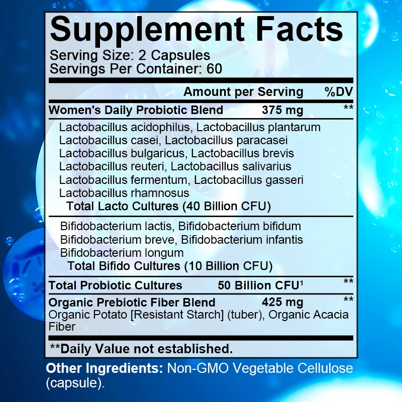 Prebiotics + Probiotics, Digestive Supplement for Digestive Health, Promotes Regularity and Gut Health, 120 Capsules