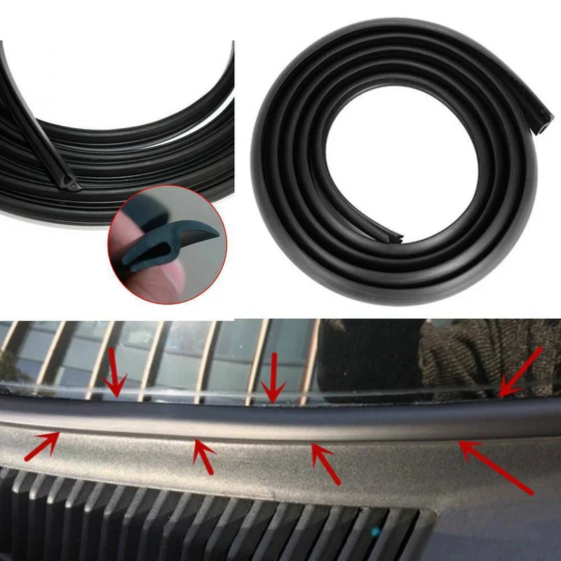 Universal Car Tuning Front Windshield Panel Ageing Rubber Seal Trim Moulding Strip Sealed 1.8m Gadget Car Decoration Accessories