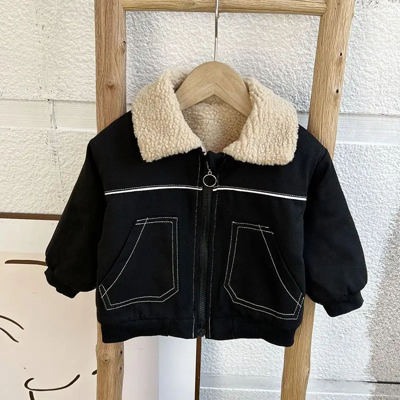 

New boy add wool coat han edition children baby boom children qiu dong outfit clothes more western style jacket