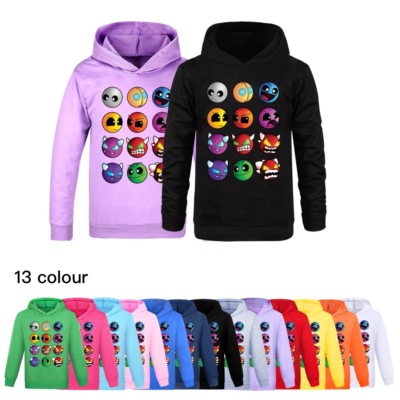 

Game Angry Geometry Dash Hoodie Kids Autumn Clothes Youth Boys Long Sleeve Sweatshirts Toddler Girls Hooded Coats Children Tops