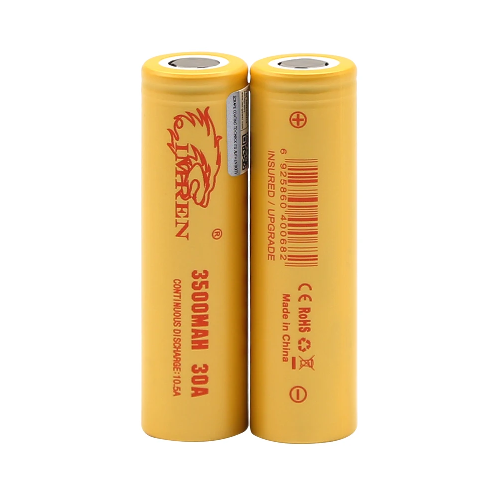 

100% Original IMREN Li-ion 30A 3.7V 3500mAh 30A Discharging Rechargeable Batteries For 18650 Battery/UAV