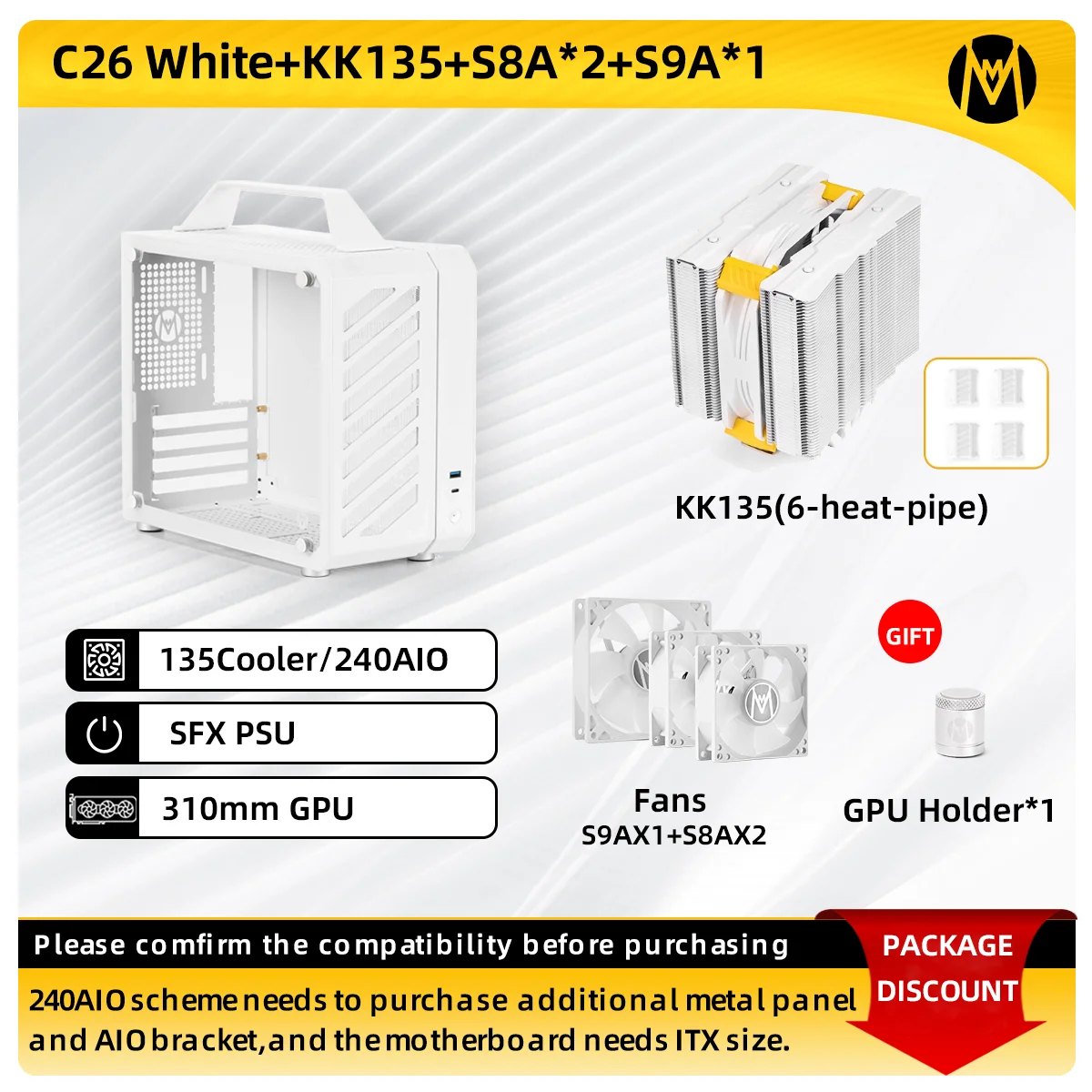 Mechanic Master C26 Computer Case Acoustic Wave Portable ITX/MATX