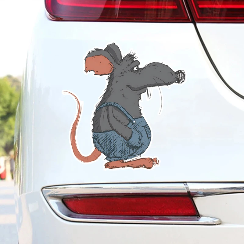 cs12360# Funny Rat Car Stickers Scratch Covering Self-Adhesive Waterproof Decal Motorcycle Decorative Accessorie