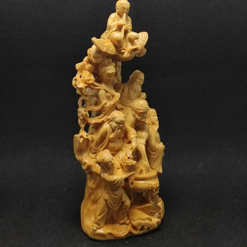High Quality Wooden TV Characters Thuja Eight Immortals Crossing The Sea Ornament