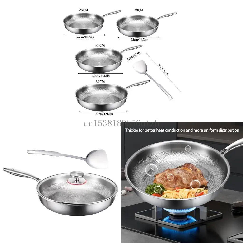 

Titaniums Nonstick Frying Pan Set With Lid Spatula Scratch Resistant Cookware B03D