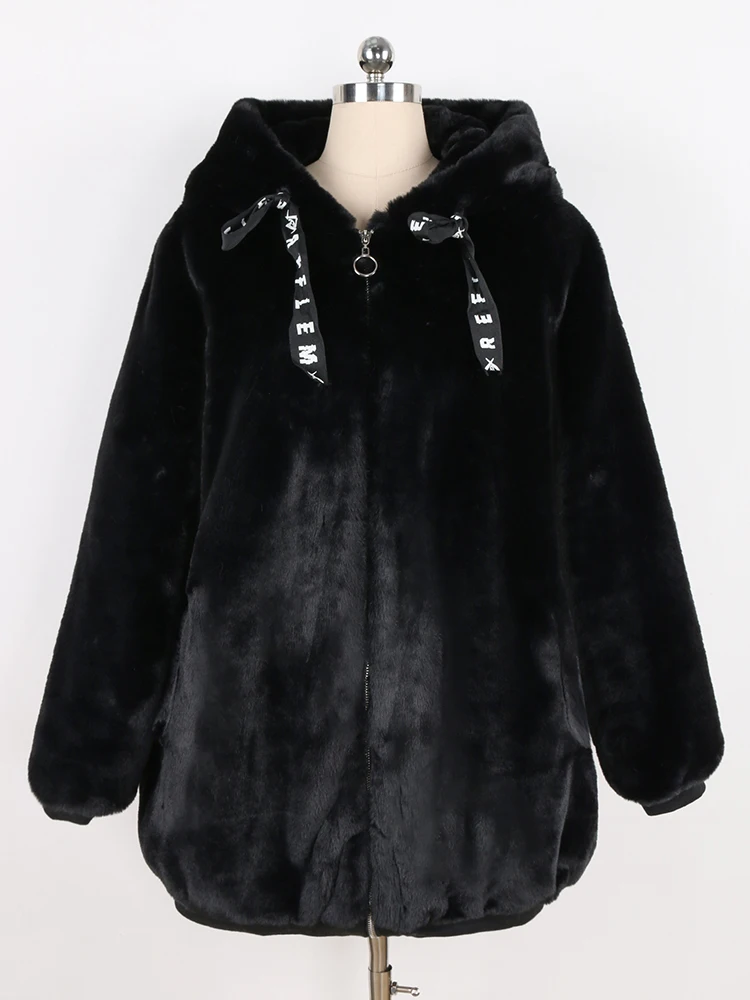 Nerazzurri Faux Fur Hooded Coat Multi 4