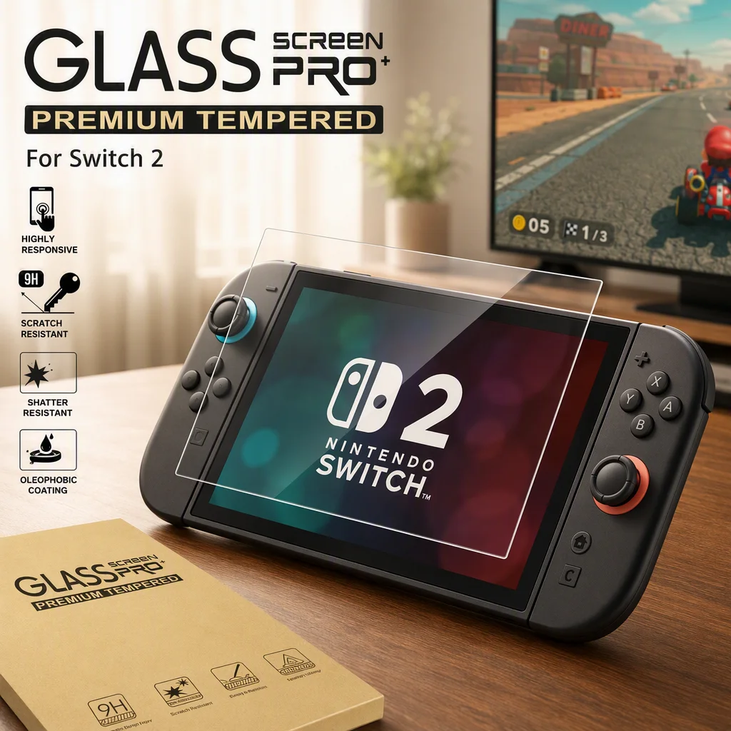 Protector de pantalla de vidrio templado para Switch 2, accesorios transparentes HD transparentes antiarañazos, 1/2/3 Uds.