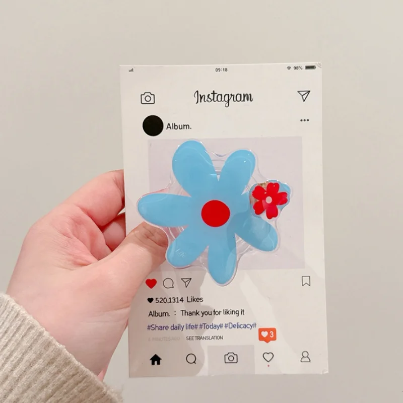 Soporte para teléfono Tok Griptok con agarre giratorio de flores de dibujos animados coreanos para iPhone Samsung soporte Universal para accesorios