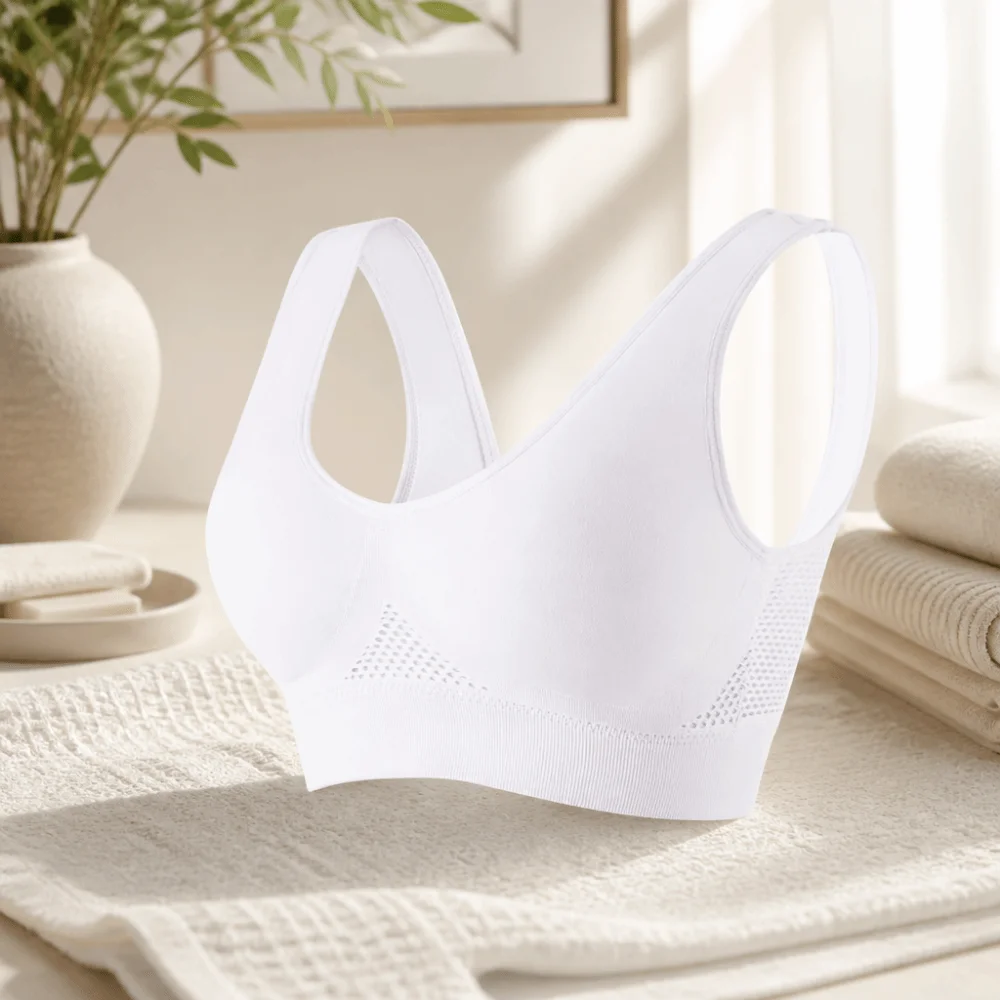 Komfortabler, atmungsaktiver Sport-Yoga-BH mit Mesh, schnelltrocknend, ohne Bügel, Push-up, Damenunterwäsche, Fitness – Detail 5