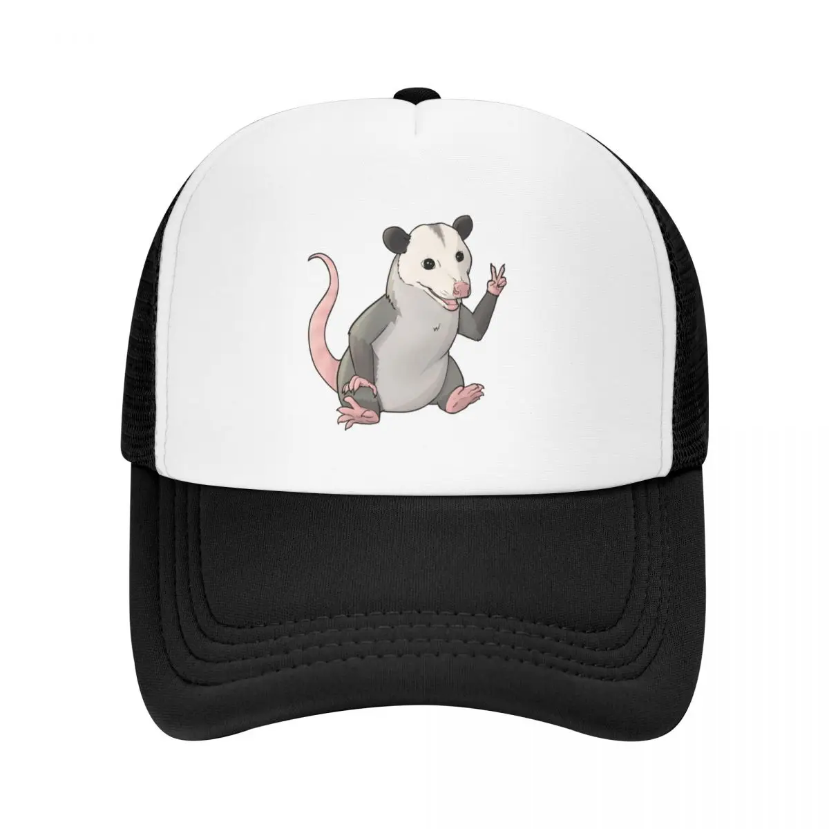 

Opossum waving the peace sign Baseball Cap Wild Ball Hat Unique hats Golf Cap Mountaineering Men Luxury Brand Women's