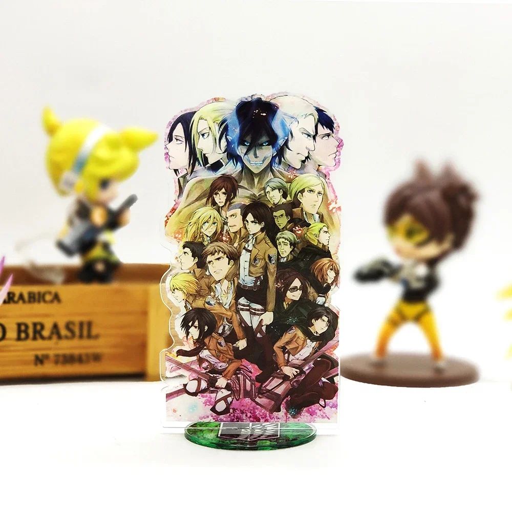 group Eren Mikasa Armin Erwin Levi Hanji  acrylic standee figurines desk decoration cake topper