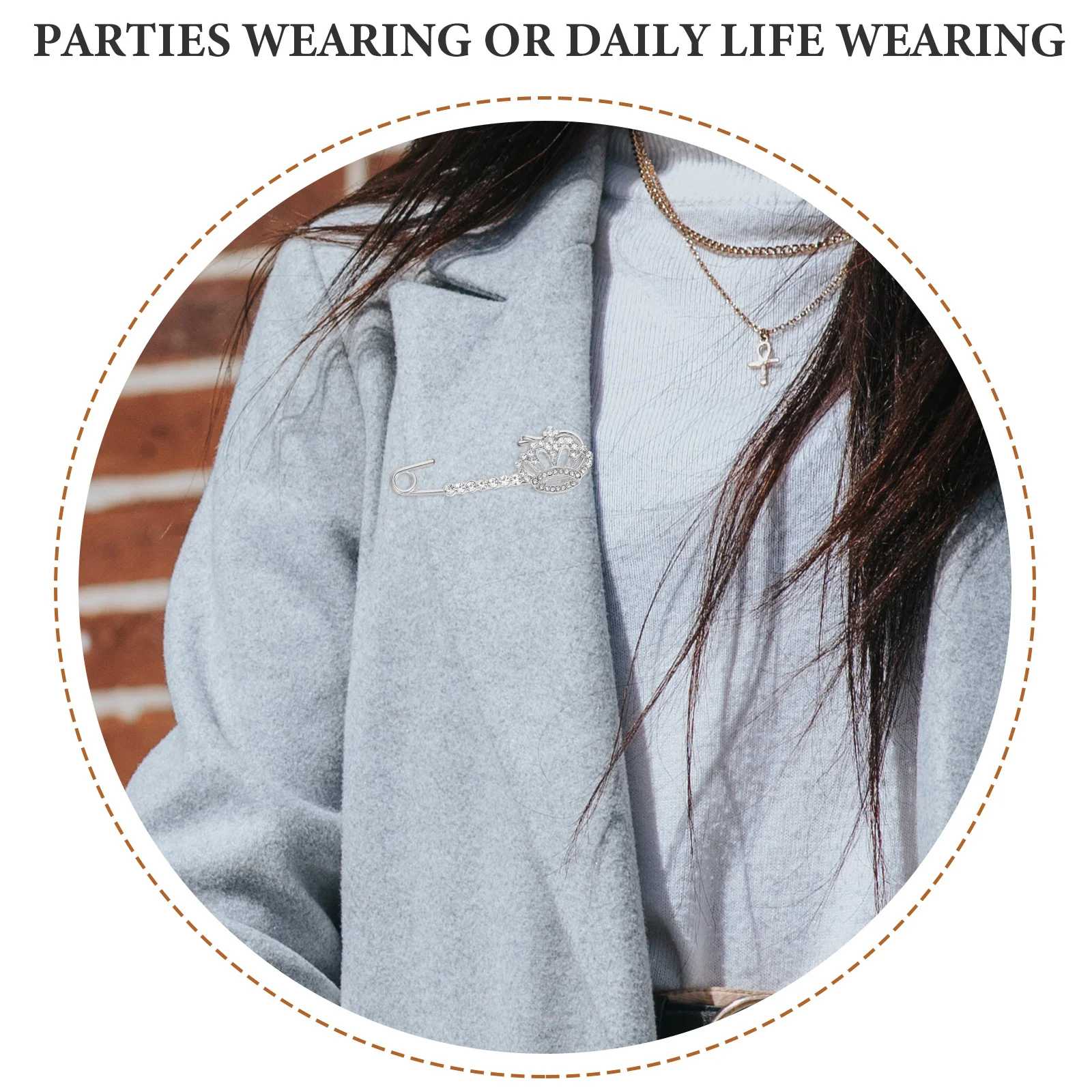 여성용 가디건 숄 클립 의류 브로치 스웨터 핀 패션 쥬얼리용 3개입 체스트 니들 액세서리 라인스톤 크라운 핀