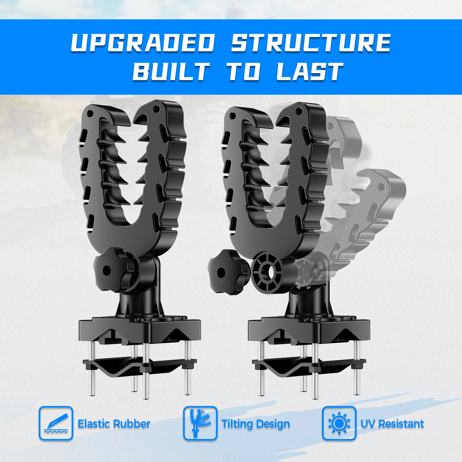 KEMIMOTO Tool Holder for ATV Hunting Gun Bow Rack with Rubber Grips for ATV Treestand Scooter for Sportsman Outlander CForce