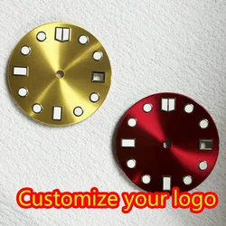 28.5mm Red Yellow Sunburst Custom Sterile NH35 Dial Watch Accessories