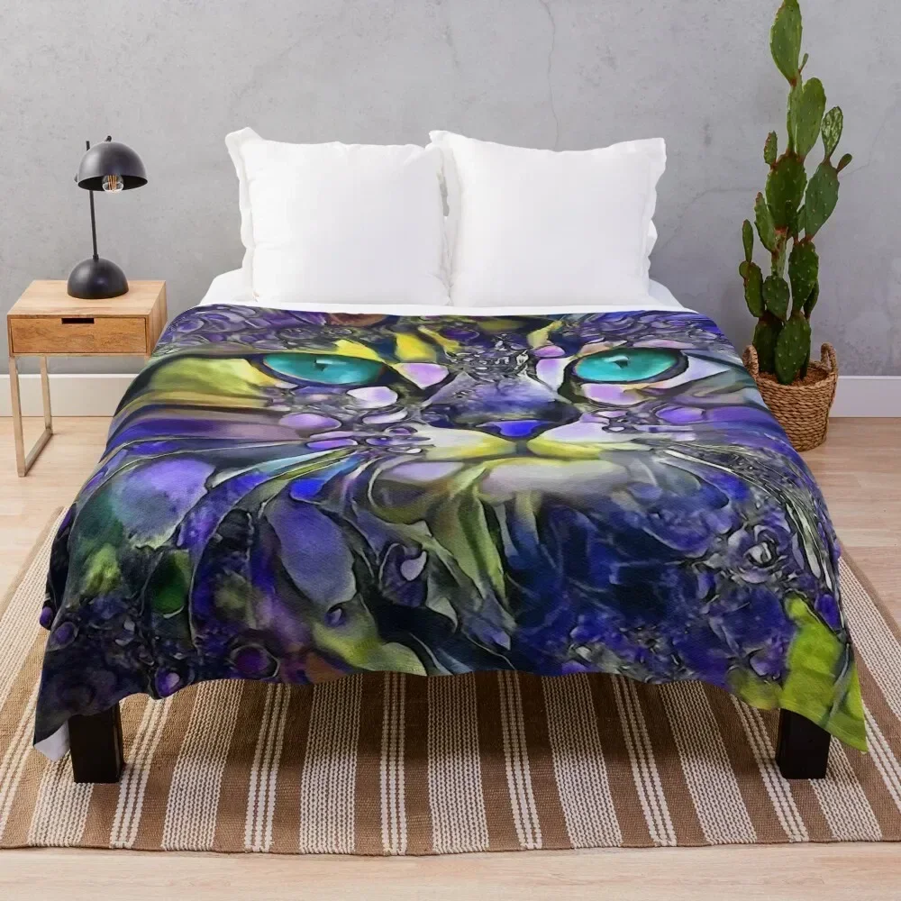 

Violet, cat Throw Blanket Anti Shedding Soft Fuzzy Blanket for Home