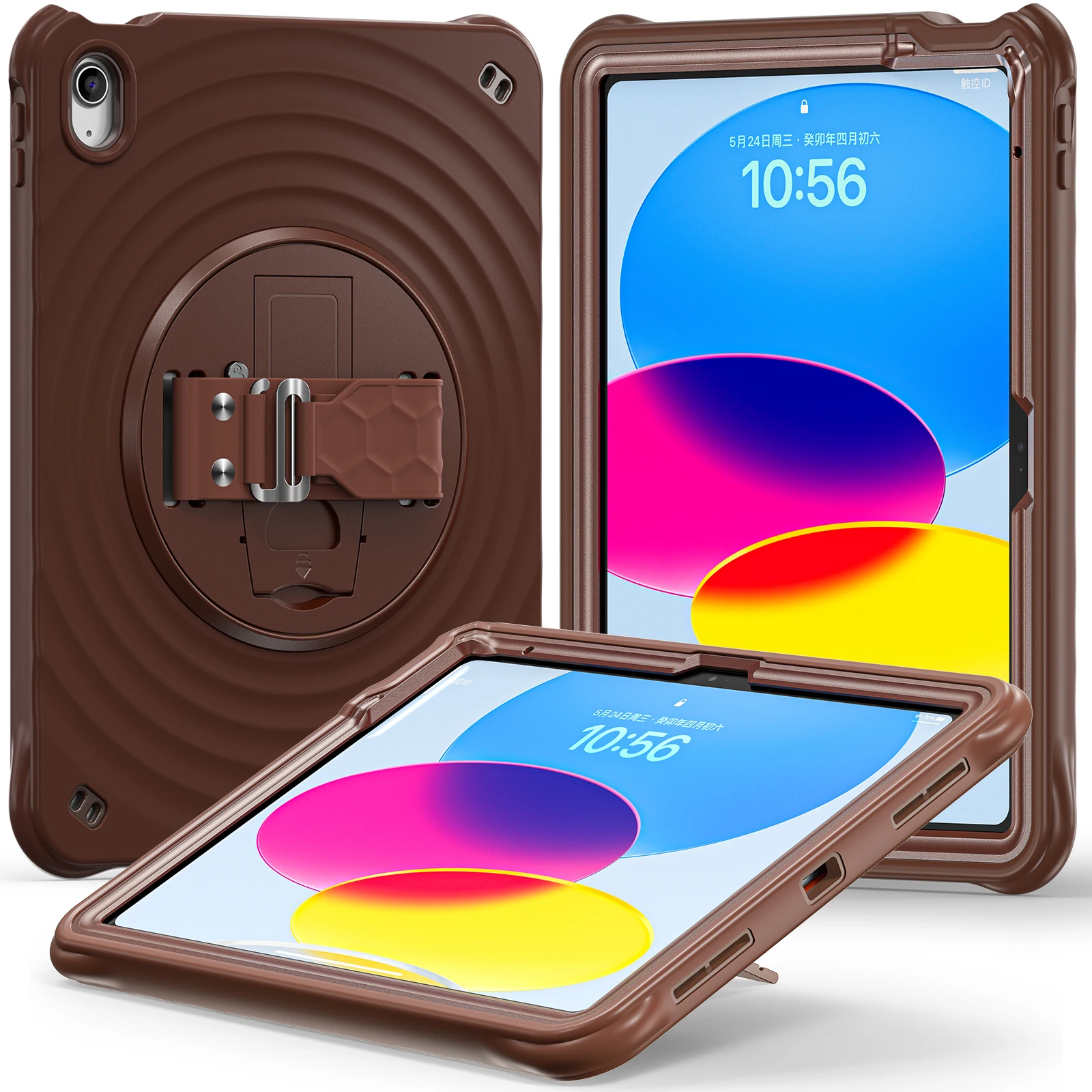 

Hand Strap Rugged Case For iPad Air A16 2025 11th 10.9 2022 10th 10.2 2019 2020 2021 7th 8th 9th Gen Rotating Stand Hybrid Cover
