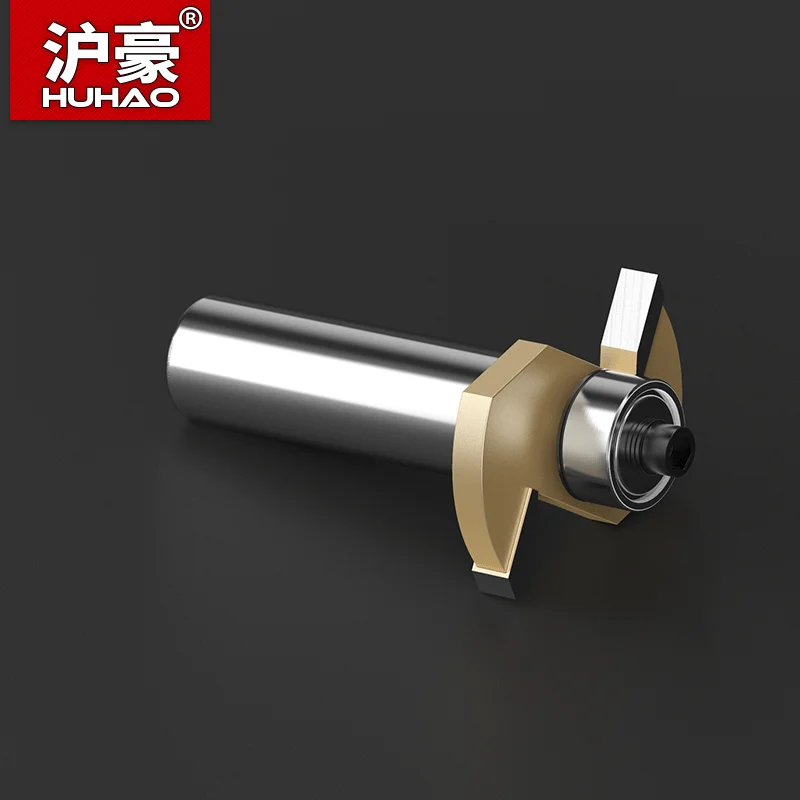 HUHAO 1/2 "Shank T-sloting Router Bit dengan Bantalan Pemotong Frais Grade Industri Slotting T Type Rabbeting Woodwork Tool